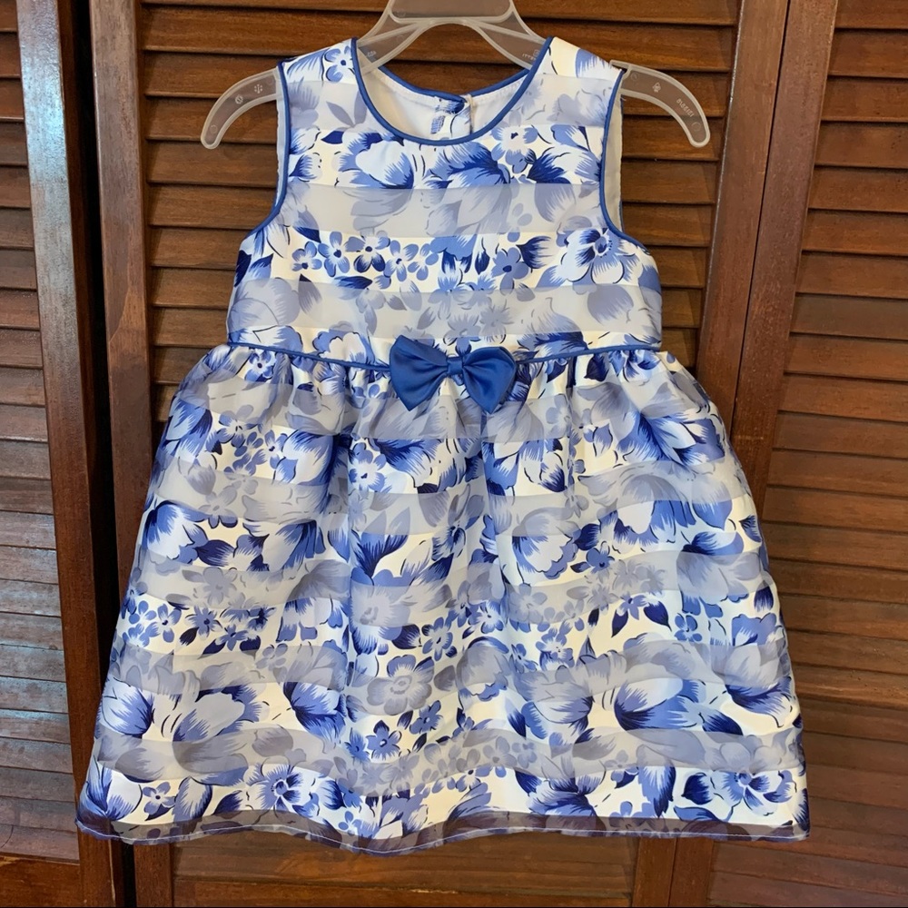 Healthtex Blue Floral Formal Dress
